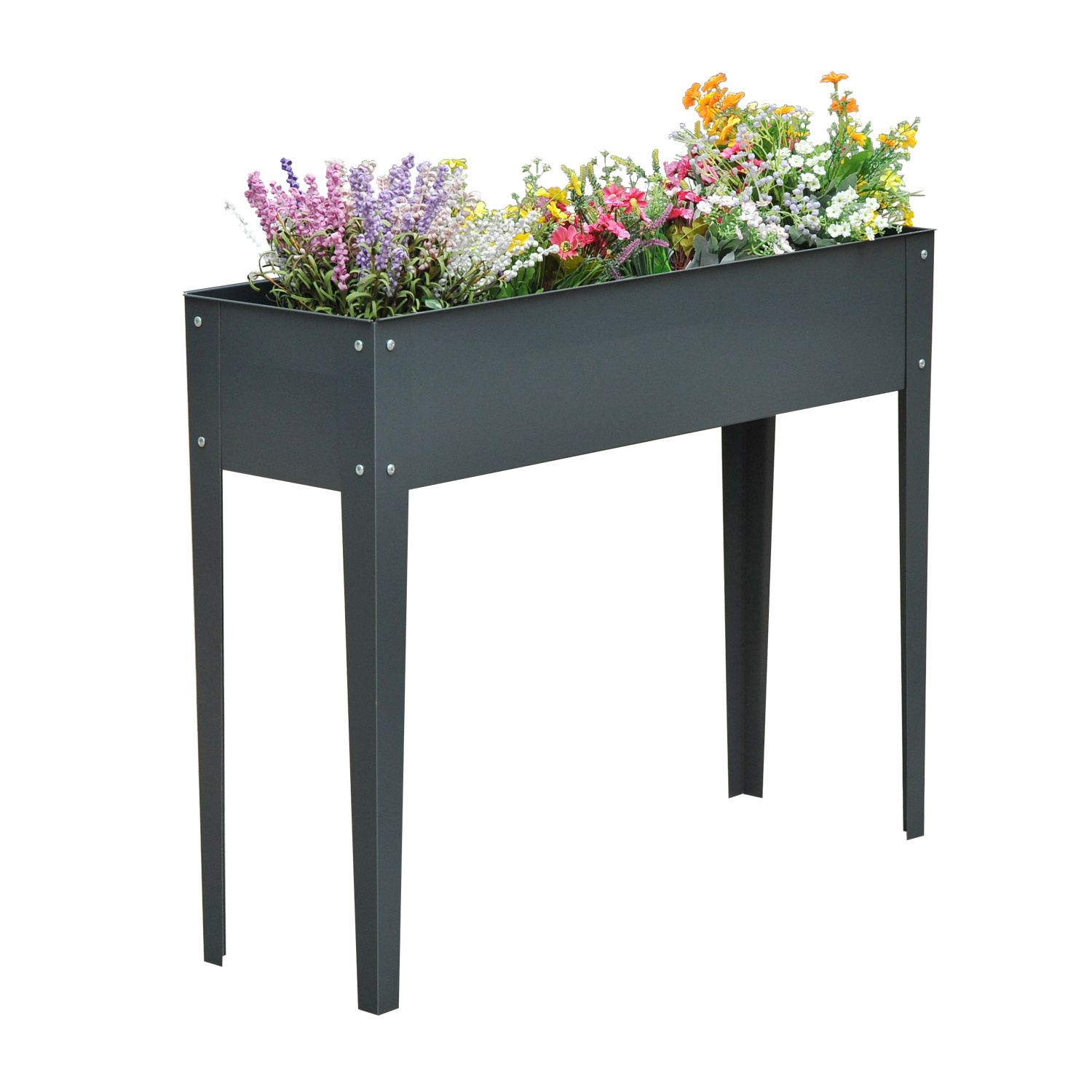 Sunny Verhoogde Bed Kruid Bed Planter Box 3 Drain Gaten Flower Box met metalen poten