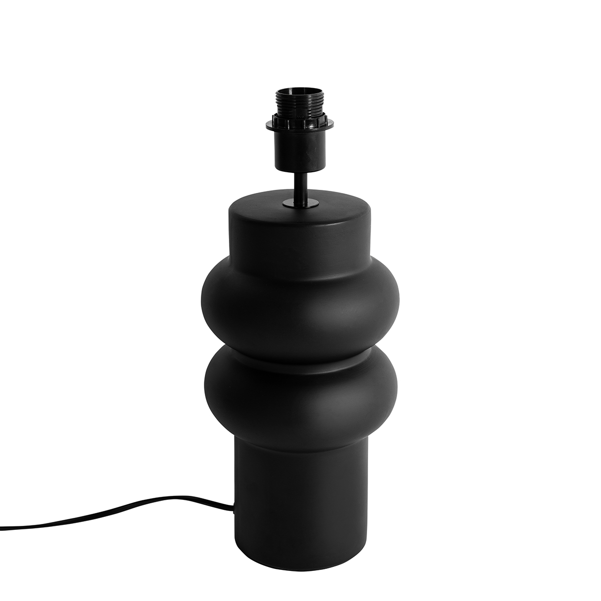 qazqa Design-Tischlampe aus schwarzer Keramik 17 cm ohne Schirm - Alisia - Schwarz