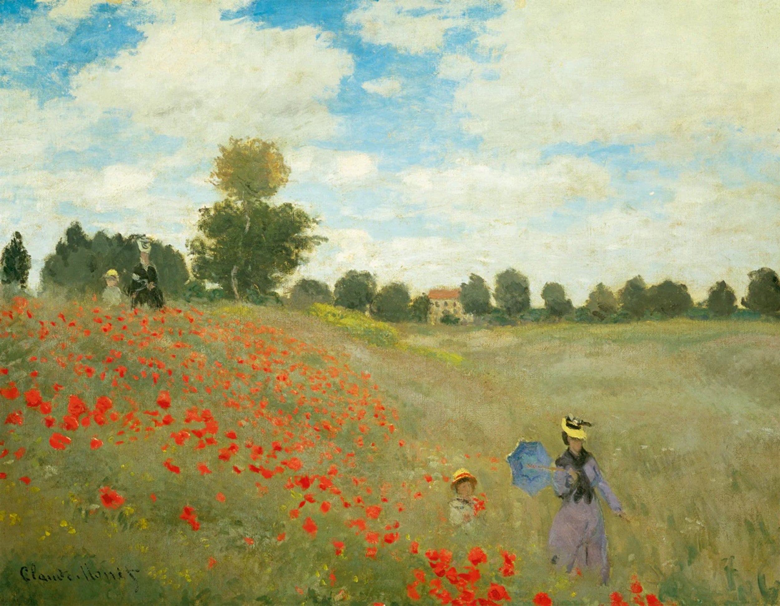 PGM Kunstdruk Claude Monet Mohnfeld bei Argenteuil 90x70cm