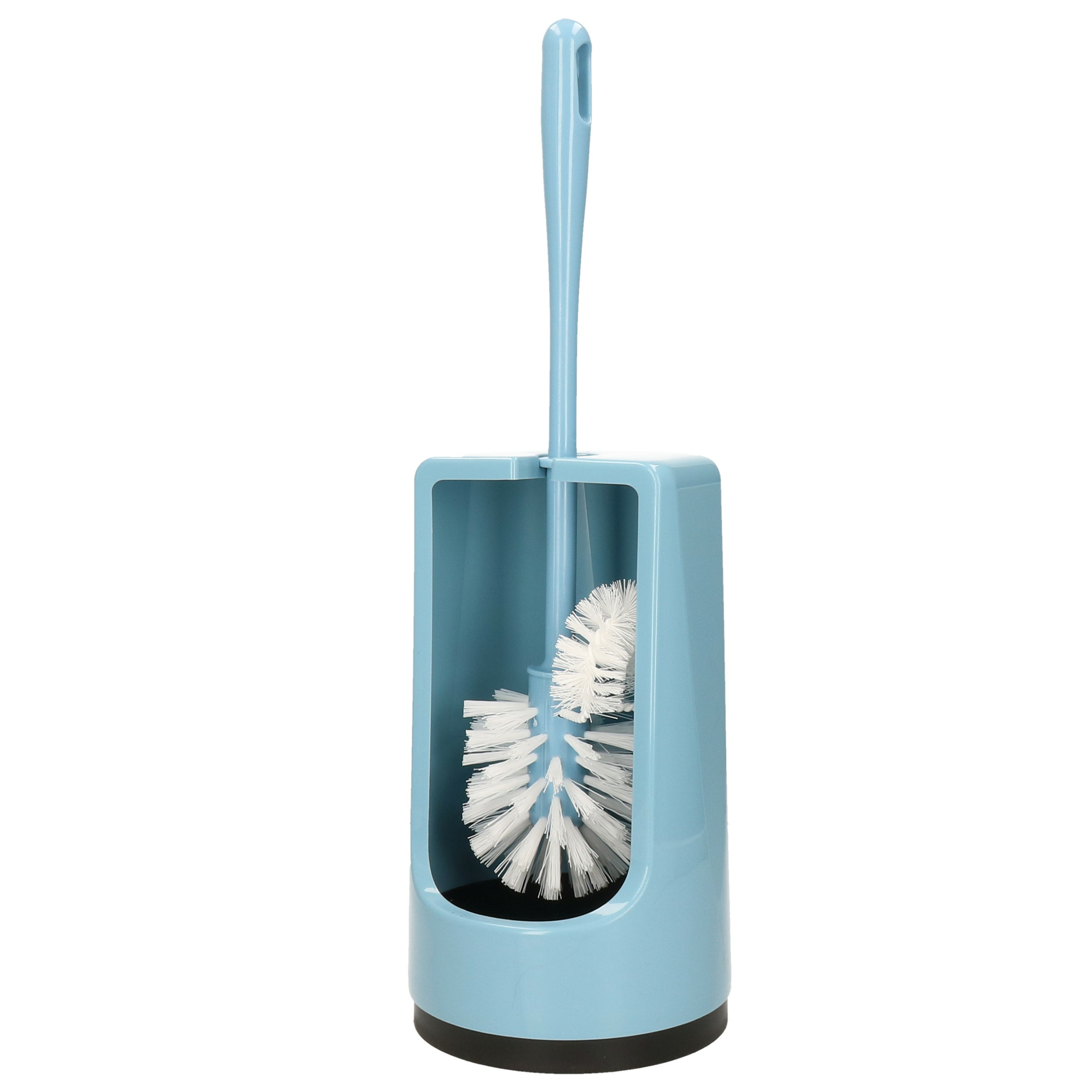 Brumag WC-borstel/toiletborstel met randreiniger inclusief houder blauw cm van kunststof -