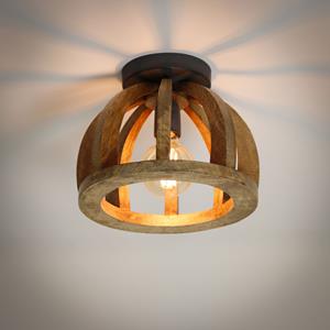 Luce VELO Plafondlamp houten spijl | 1 lichts | 30x30x24 cm | Mango naturel