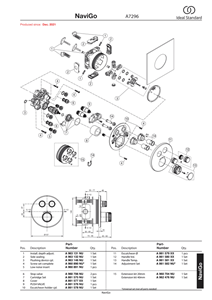 Ideal Standard Ceratherm Navigo afbouwdeel v. inbouw douchekraan thermostisch met 2 functies Ø15.7cm rond silver storm