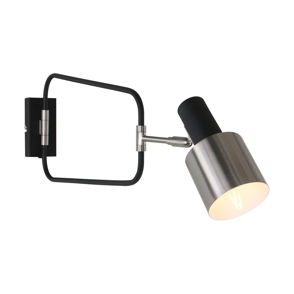 Anne Light&home Wandlamp Fjorgard | zwart | draai-&kantelbaar |Ø 8,5 cm