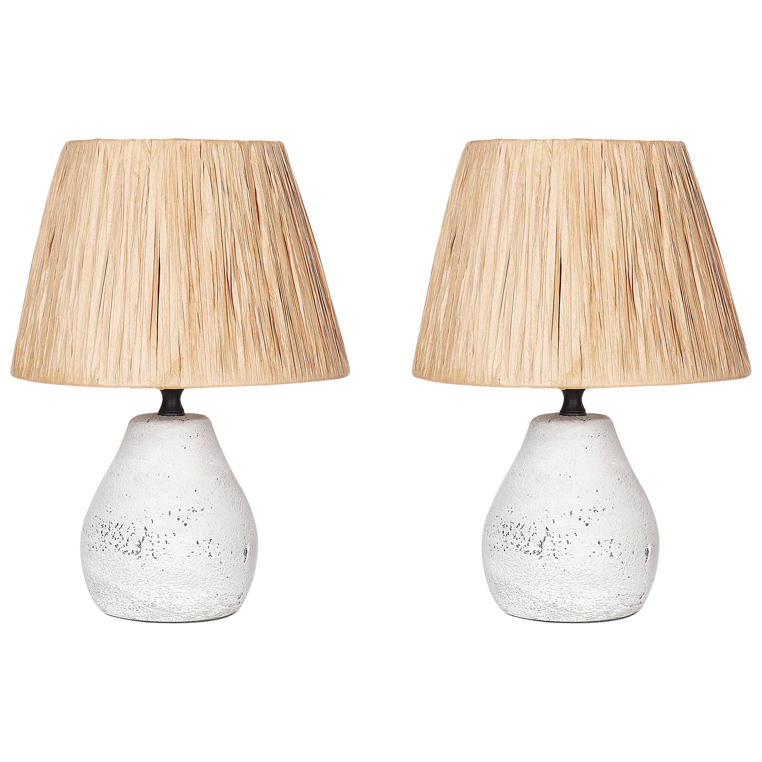 BELIANI Tafellamp set van 2 keramiek wit ARWADITO