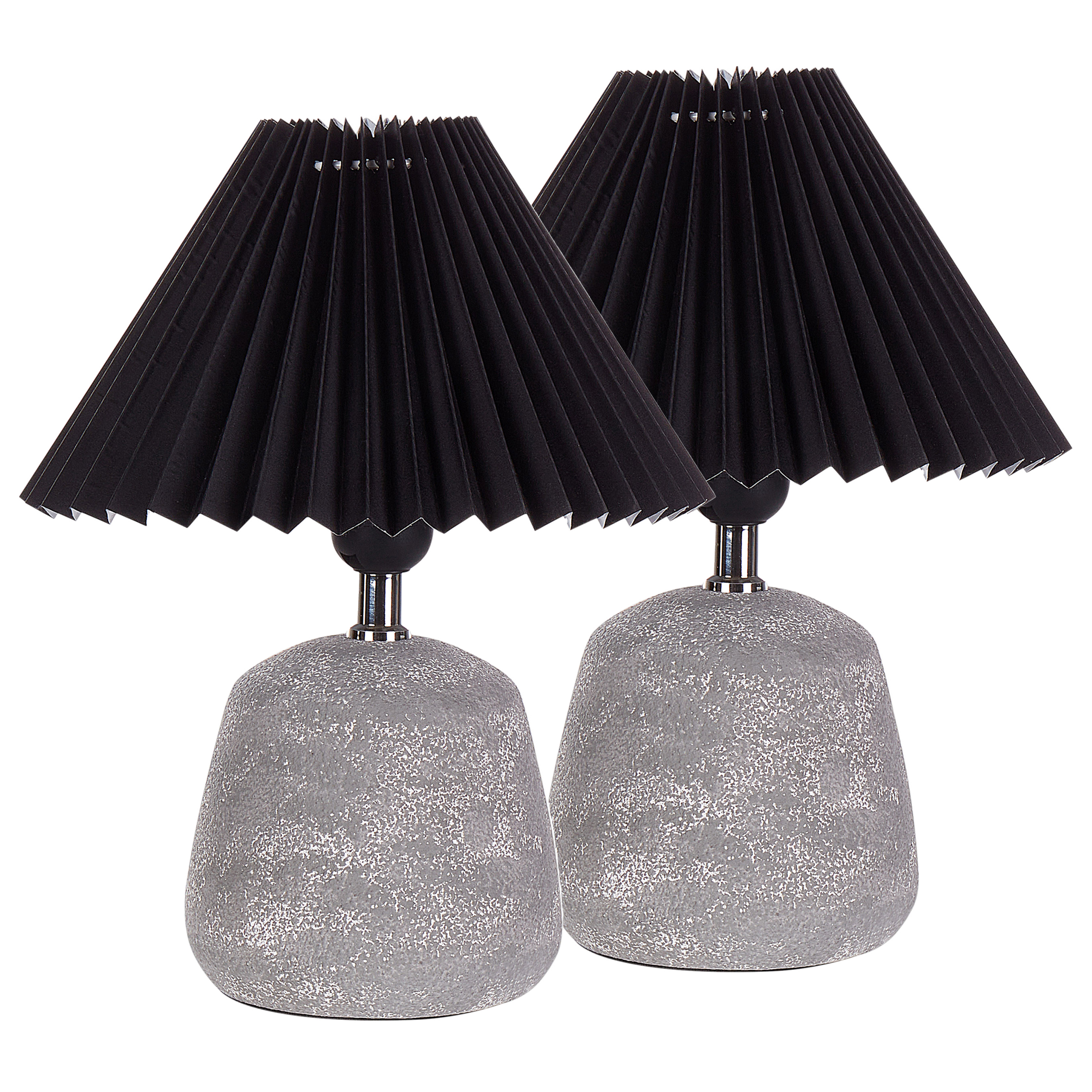 BELIANI Tafellamp set van 2 keramiek zwart ZEYI