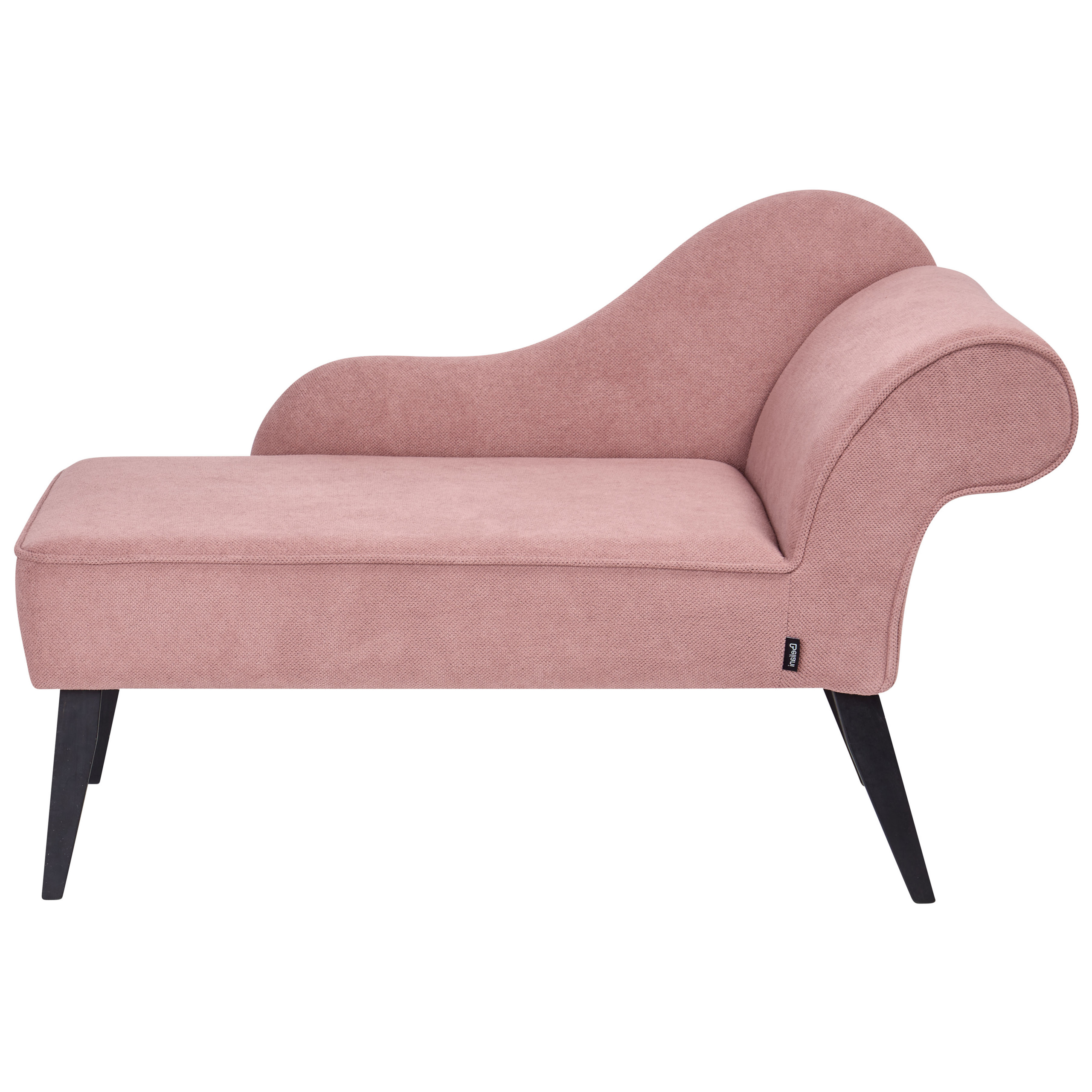 BELIANI Chaise longue stof roze rechtszijdig BIARRITZ