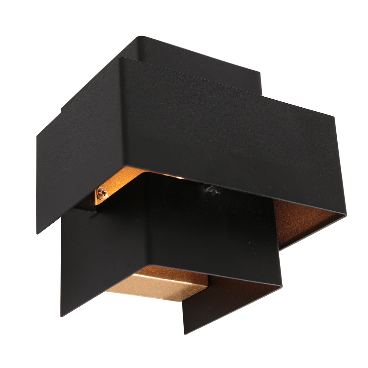 Steinhauer Wandlamp Muro | 1 lichts | 13,5x12,5x13 cm | goud&mat zwart