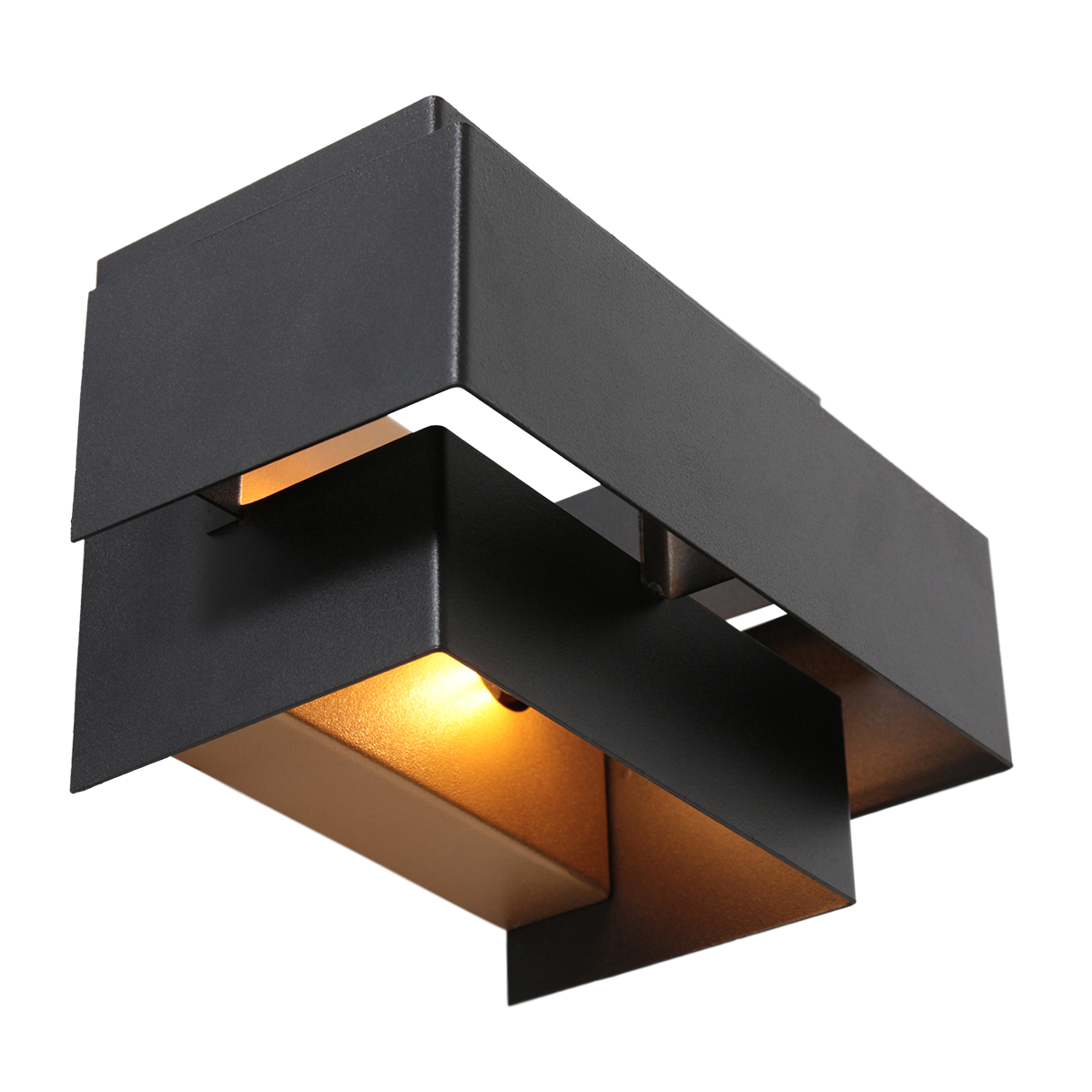 Steinhauer Wandlamp Muro | 2 lichts | 20x12,5x13 cm | goud&mat zwart