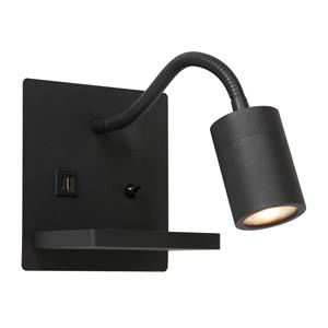 Mexlite Wandlamp Upround | 1 lichts | kantelbaar | 30x16 cm | zwart