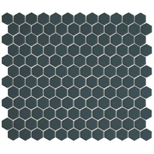 The Mosaic Factory Tegelsample:  Hexagon mozaïek tegels 23x26cm navy blue mat