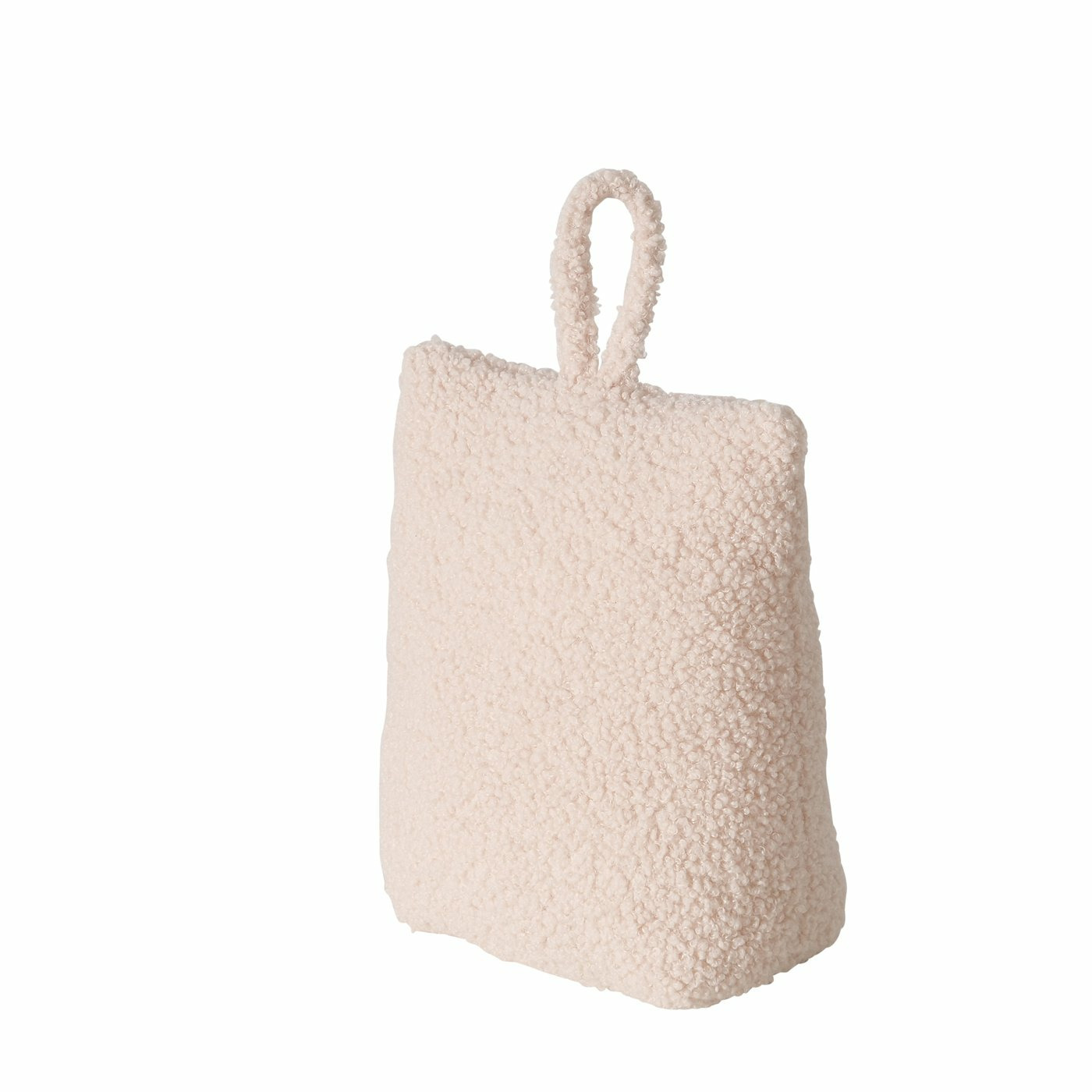 Boltze Deurstopper zak - 1 kilo - beige - pluche/teddy stof - 20 x 10 cm -