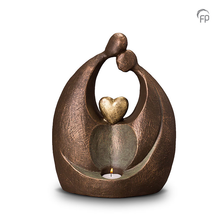 Geert Kunen design urnen Keramiek urn met hartje: Eeuwige Liefde + waxine (3000ml)