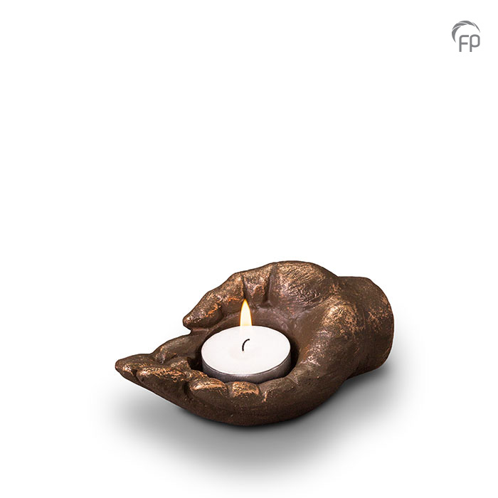 Geert Kunen design urnen Urn Liggend Handje met waxine door Geert Kunen (50ml)
