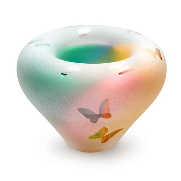 Eeuwige Roos T-light mini urn Multi-Color met vlindertjes (45ml)