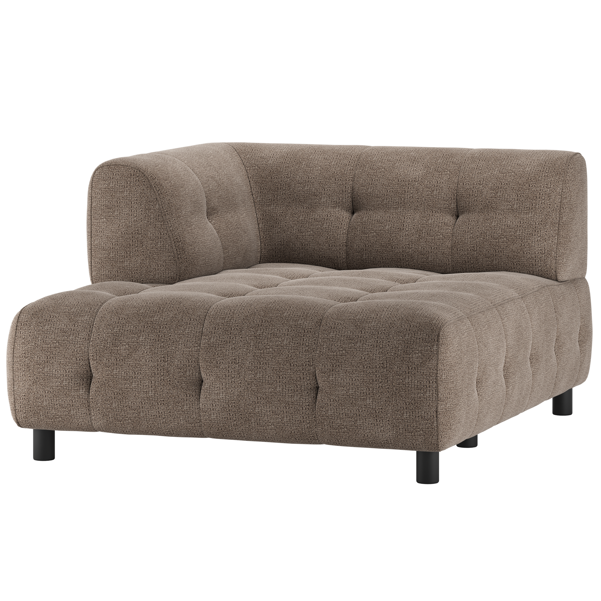 WOOOD-collectie Louis 1,5-Zits Chaise Longue Met Arm Links Chenille Coffee