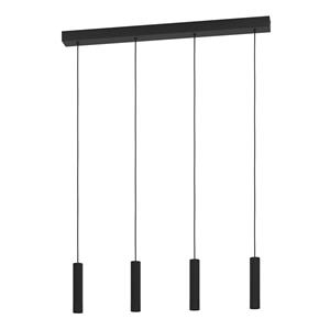 EGLO LED-Pendellampe Almudaina, schwarz, Länge 84 cm, 4-flg.,