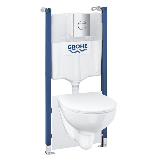 Grohe Solido Bau toiletset - Rapid SL inbouwreservoir - softclose zitting - bedieningsplaat chroom - glans Wit 39902000