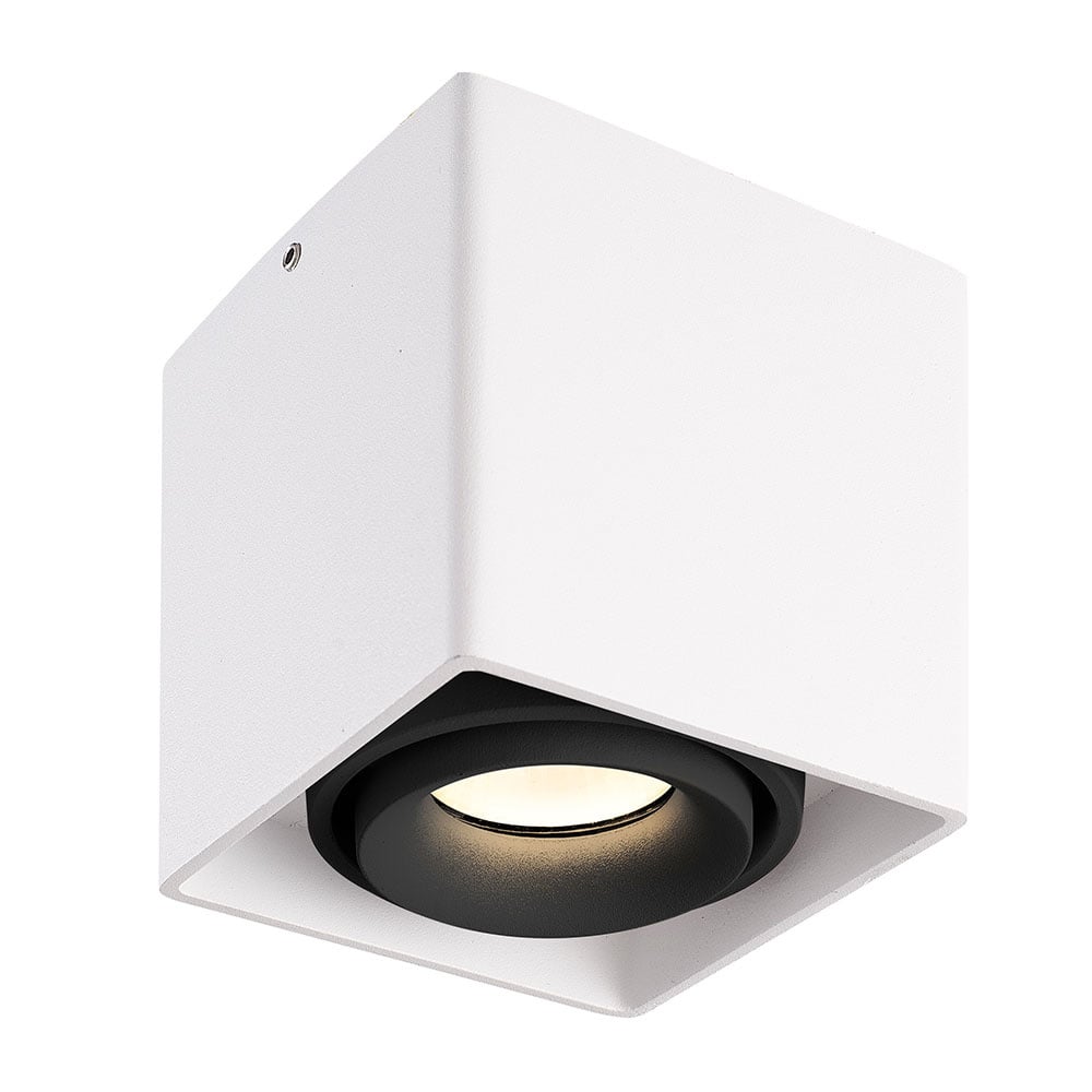 HOFTRONIC™ Dimbare LED Opbouwspot plafond Esto Wit/Zwart kantelbaar 5W 2700K
