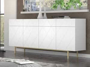 Mobistoxx Dressoir KAIRAN 4 deuren wit/goud