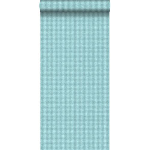 ESTAhome Behang Geborduurd Motief Turquoise - 53 Cm X 10,05 M - 138131