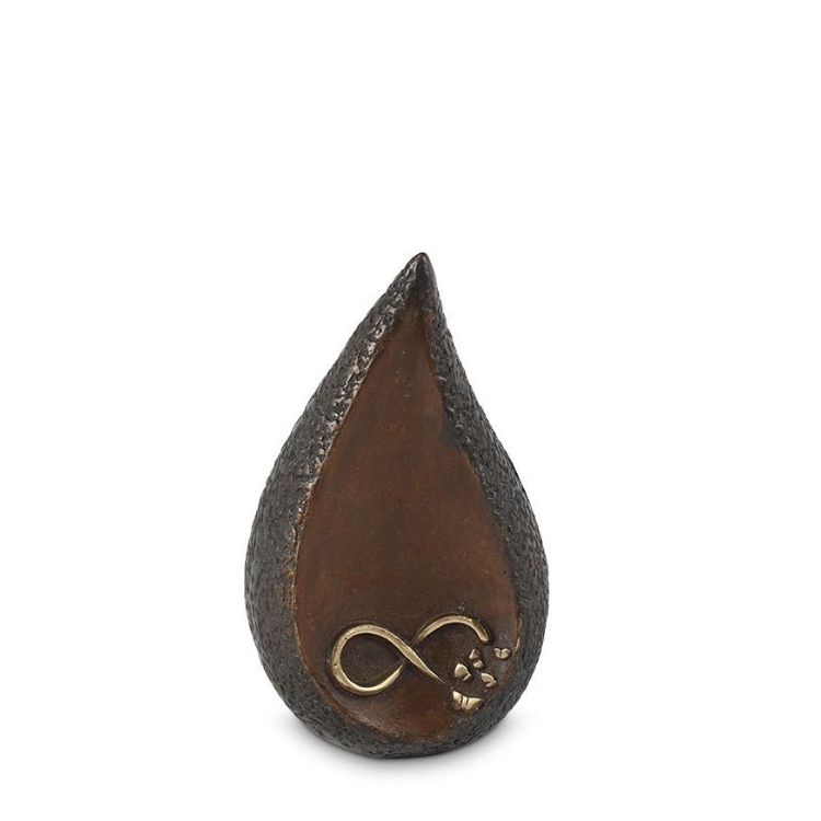 Gedenkartikelen Traan mini urn in brons Infinity (100ml)
