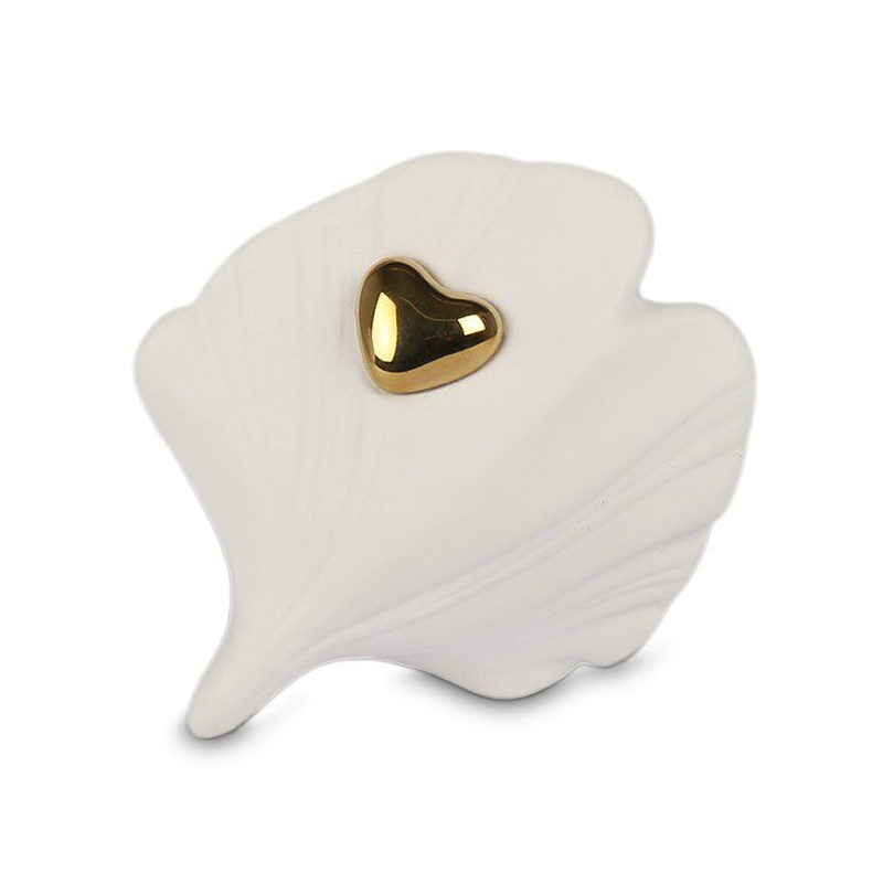 Gedenkartikelen Schelp mini-urn met hartje in goudkleur (60ml)