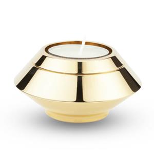 Gedenkartikelen Mini urn met waxine in goudkleurig edelstaal (90ml)