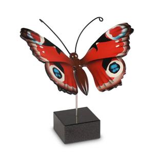 Gedenkartikelen Vlinder urn Dagpauwoog met rode vleugels