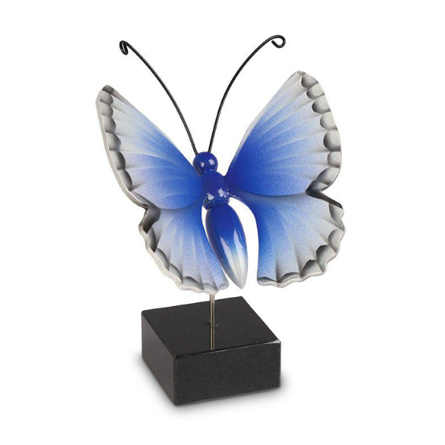 Gedenkartikelen Vlinder urn Icarusblauwtje met blauw-witte vleugels