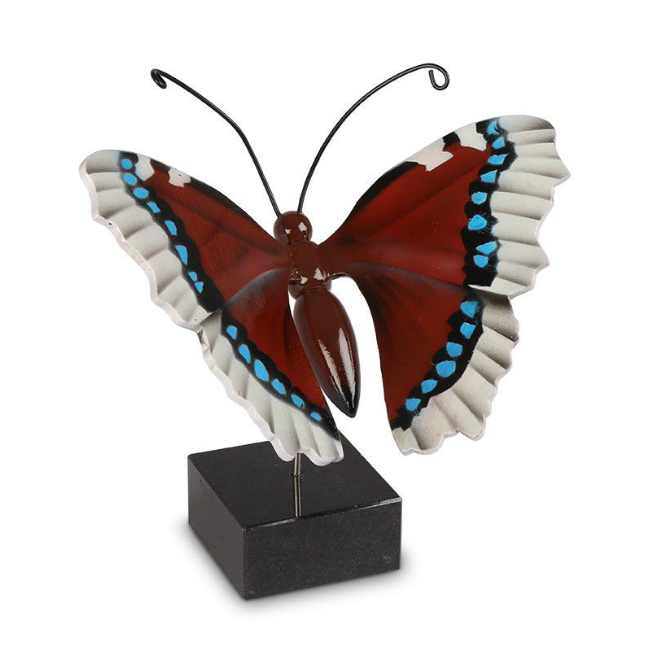 Gedenkartikelen Vlinder urn Koningsmantel met rode vleugels en witte randen