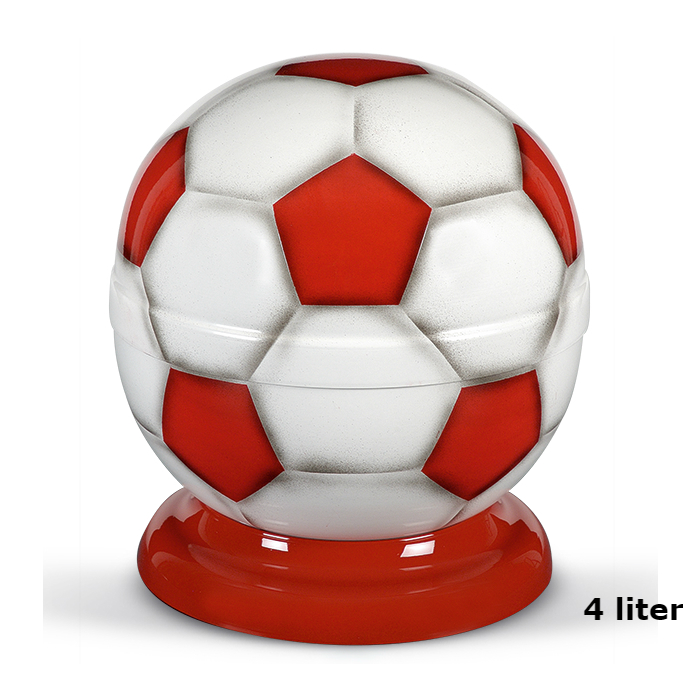 Gedenkartikelen Voetbal urn Rood-Wit op ronde voet (4000ml)