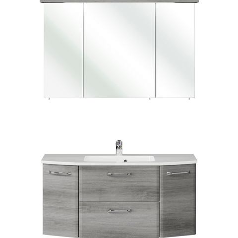 PELIPAL Badmöbel-Set "Quickset 328", (2 St.), Spiegelschrank inkl. LED-Beleuchtung, Waschtisch-Kombination