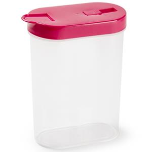 PlasticForte Voedselcontainer strooibus - roze - inhoud 1 liter - kunststof - 15 x 7 x 19 cm -