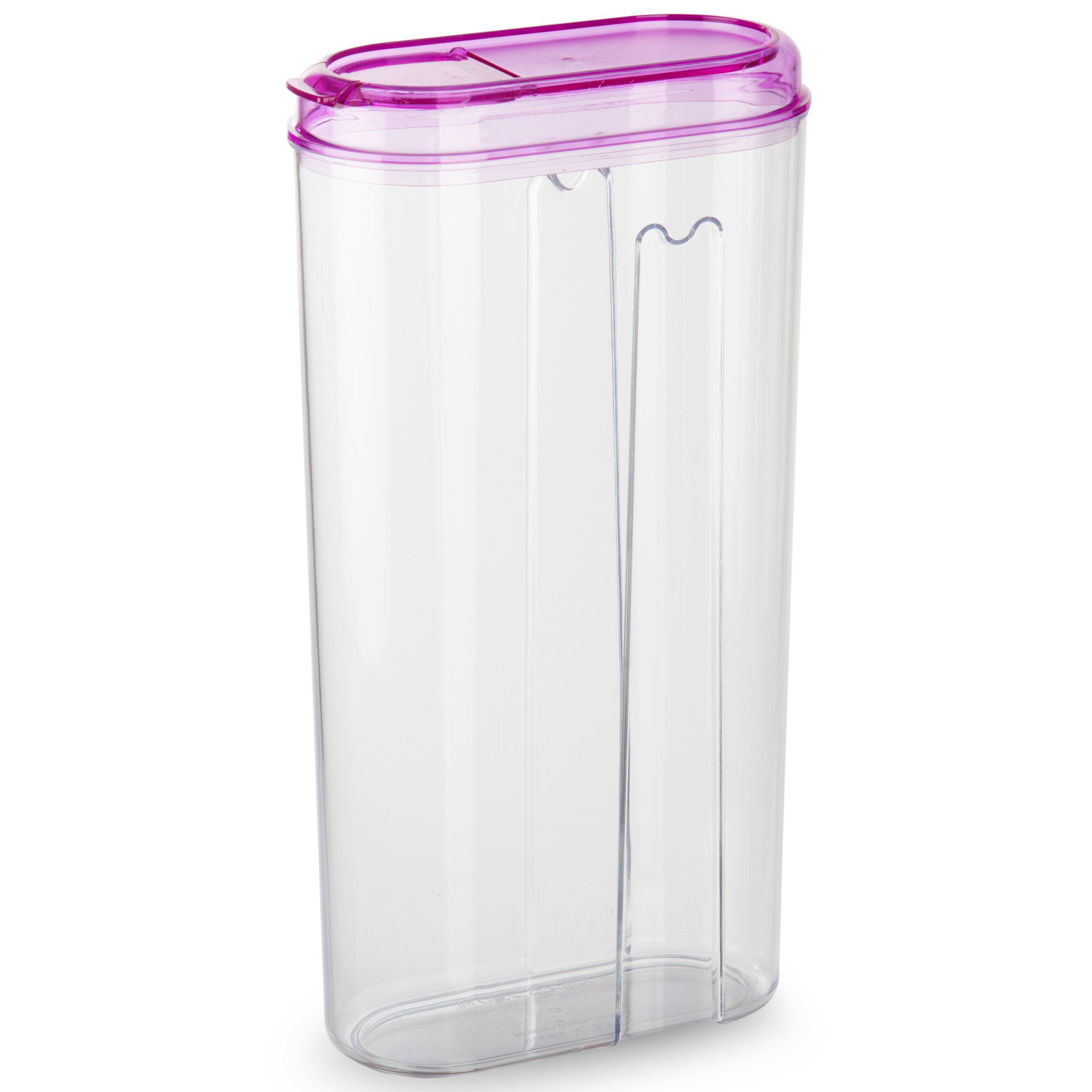 PlasticForte Voedselcontainer strooibus - roze - 2350 ml - kunststof - 15 x 8 x 30 cm - voorraadpot -