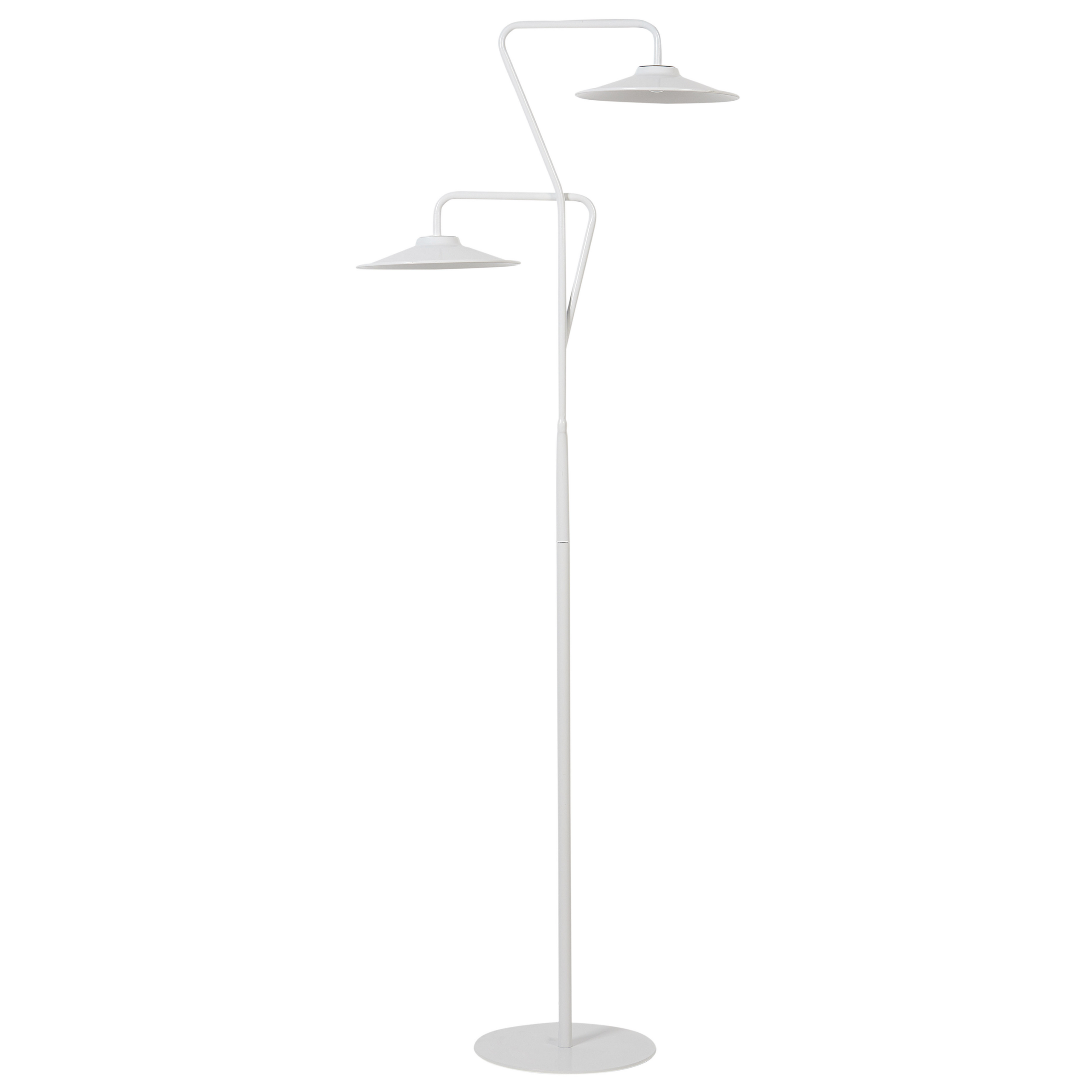 Beliani - Stehlampe led Metall weiß 140 cm galetti - Weiß