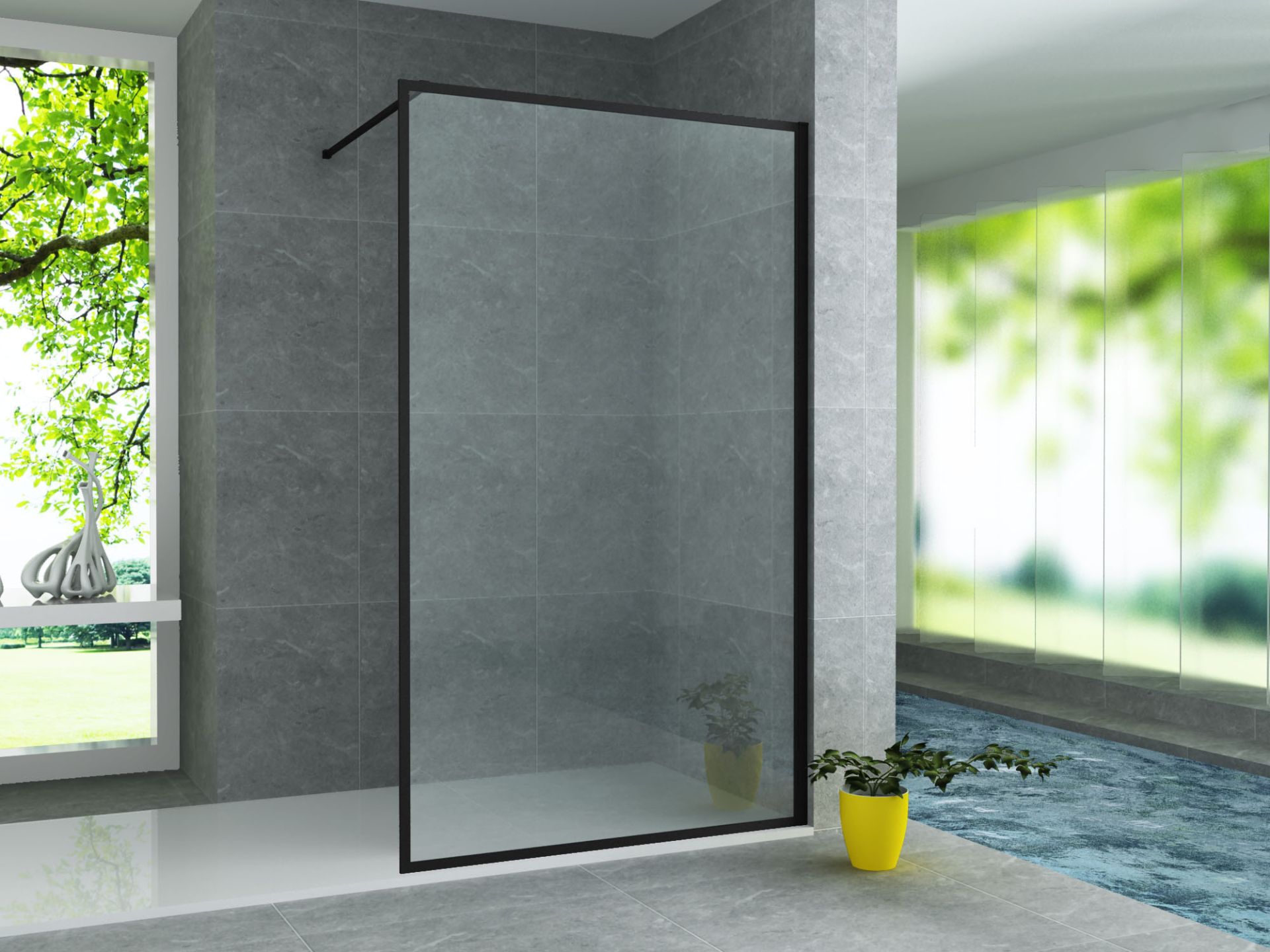 Aloni Walk-in-Dusche RECO120, Einscheibensicherheitsglas mit NANO-Beschichtung, Komplettrahmen