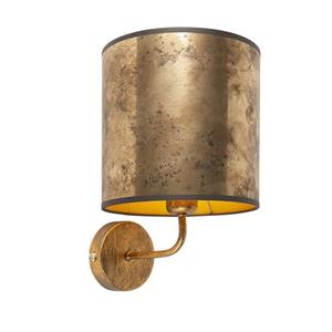qazqa Vintage Wandlampe Gold mit bronze Schirm - Matt - Bronze