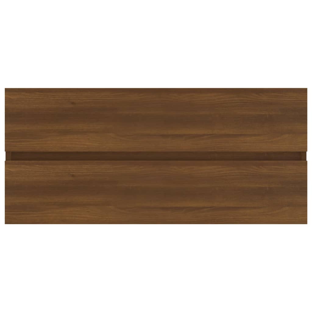 vidaXL Wastafelkast 100x38,5x45 cm bewerkt hout bruineikenkleurig