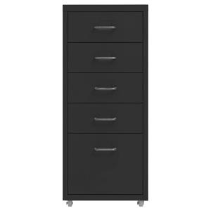 vidaXL Aktenschrank Aktenschrank mit Rollen Schwarz 28x41x69 cm Metall