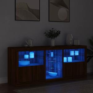 vidaXL Dressoir met LED-verlichting 162x37x67 cm bruineikenkleurig