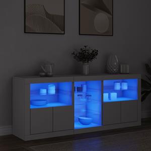 vidaXL Dressoir met LED-verlichting 162x37x67 cm wit