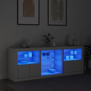 vidaXL Dressoir met LED-verlichting 181,5x37x67 cm wit