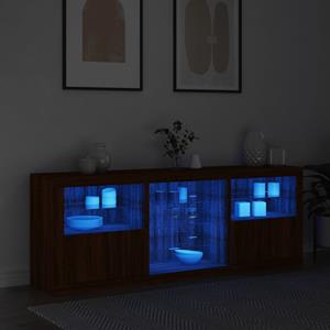 vidaXL Dressoir met LED-verlichting 181,5x37x67 cm bruineikenkleurig