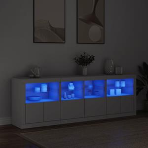 vidaXL Dressoir met LED-verlichting 202x37x67 cm wit