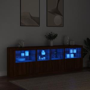 vidaXL Dressoir met LED-verlichting 202x37x67 cm bruineikenkleurig