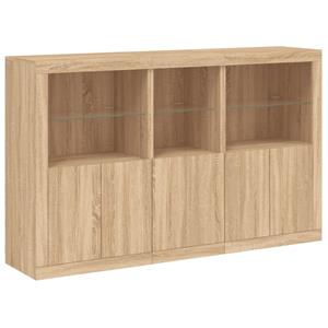 vidaXL Dressoir met LED-verlichting 162x37x100 cm sonoma eikenkleurig