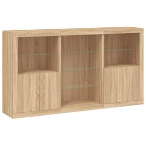 vidaXL Dressoir met LED-verlichting 181,5x37x100 cm sonoma eikenkleur