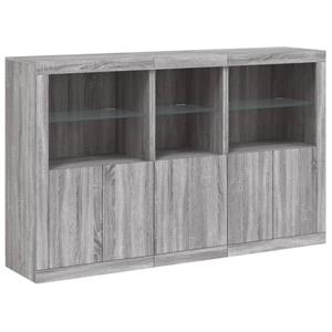 vidaXL Dressoir met LED-verlichting 162x37x100 cm grijs sonoma eiken