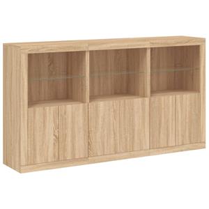 vidaXL Dressoir met LED-verlichting 181,5x37x100 cm sonoma eikenkleur