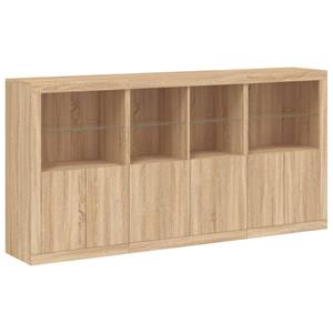 vidaXL Dressoir met LED-verlichting 202x37x100 cm sonoma eikenkleurig